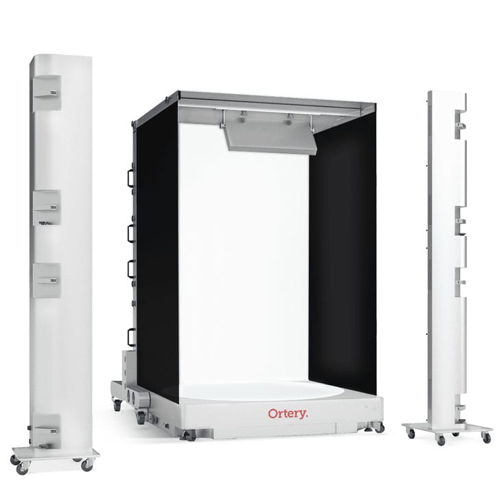 The Ortery Infinity Studio 4000 is a software controlled, product photography system with a bottom-lit turntable for easily creating still and 360 photos of mannequins and live models on a pure white or transparent background.